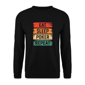 Poker Glücksspiel Lustiger Poker Spieler - Unisex Pullover - Schwarz - Vorne - Alina (178cm) & Michal (187cm)