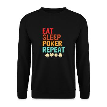 Poker Kartenspiel Glücksspiel Lustiger Poker Spieler - Unisex Pullover - Schwarz - Vorne - Alina (178cm) & Michal (187cm)