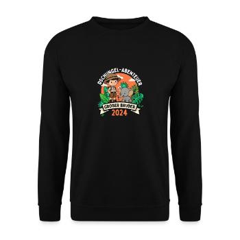 Großer Bruder 2024 Dschungel Geschwister - Unisex Pullover - Schwarz - Vorne - Alina (178cm) & Michal (187cm)