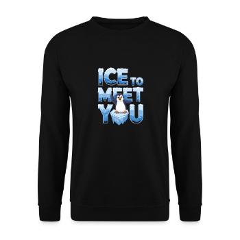Pinguin To Meet You für Pinguin Fan - Unisex Pullover - Schwarz - Vorne - Alina (178cm) & Michal (187cm)