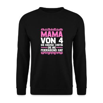 Maman de 4 enfants - Sweat-shirt Unisexe - noir - Devant - Alina (178cm) & Michal (187cm)