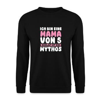 Mom of 5 children - Unisex Sweatshirt - black - Front - Alina (178cm) & Michal (187cm)