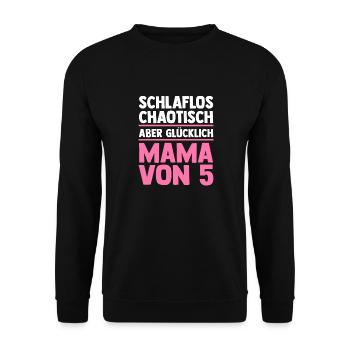 Mom of 5 children - Unisex Sweatshirt - black - Front - Alina (178cm) & Michal (187cm)