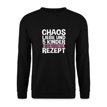Mom of 5 children - Unisex Sweatshirt - black - Front - Alina (178cm) & Michal (187cm)