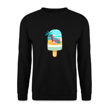 Vacances à la plage pour les amateurs de crème glacée - Sweat-shirt Unisexe - noir - Devant - Alina (178cm) & Michal (187cm)
