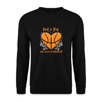 Sport Nur ein Junge, der Basketball liebt - Unisex Pullover - Schwarz - Vorne - Alina (178cm) & Michal (187cm)