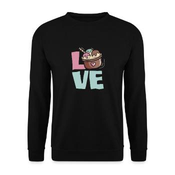 L’amour de la crème glacée pour les amateurs de crème glacée - Sweat-shirt Unisexe - noir - Devant - Alina (178cm) & Michal (187cm)