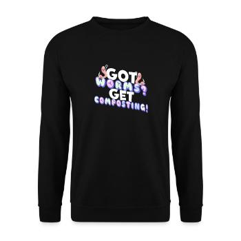 Wurmfarmer Wurmkompost Niedliche Männer Frauen - Unisex Pullover - Schwarz - Vorne - Alina (178cm) & Michal (187cm)