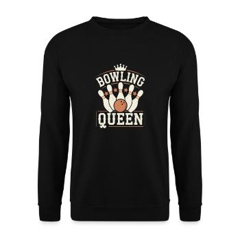 Bowling Queen Bowler - Unisex Sweatshirt - black - Front - Alina (178cm) & Michal (187cm)