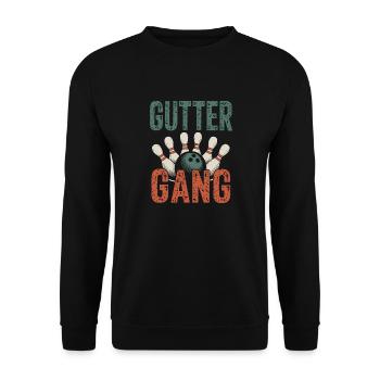 Gutter Gang Bowling Bowler - Unisex Sweatshirt - black - Front - Alina (178cm) & Michal (187cm)