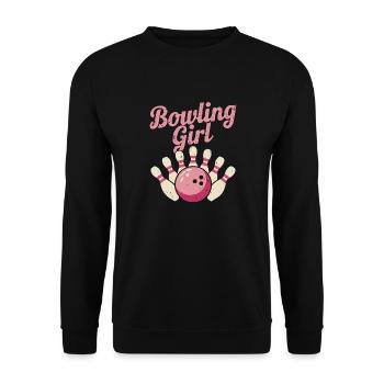 Bowling Girl Bowler - Unisex Pullover - Schwarz - Vorne - Alina (178cm) & Michal (187cm)