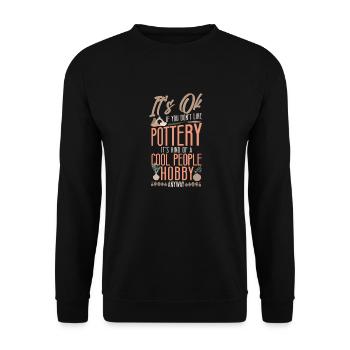 Poterie Céramiste Artiste C’est OK Si - Sweat-shirt Unisexe - noir - Devant - Alina (178cm) & Michal (187cm)