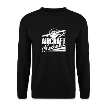 Proud To Be An Aircraft Mechanic - Unisex Sweatshirt - black - Front - Alina (178cm) & Michal (187cm)