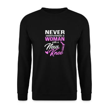 Knie Operation - Unisex Pullover - Schwarz - Vorne - Alina (178cm) & Michal (187cm)
