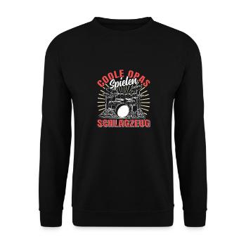 Opi COOLE OPAS SPIELEN SCHLAGZEUG Lustiges - Unisex Pullover - Schwarz - Vorne - Alina (178cm) & Michal (187cm)