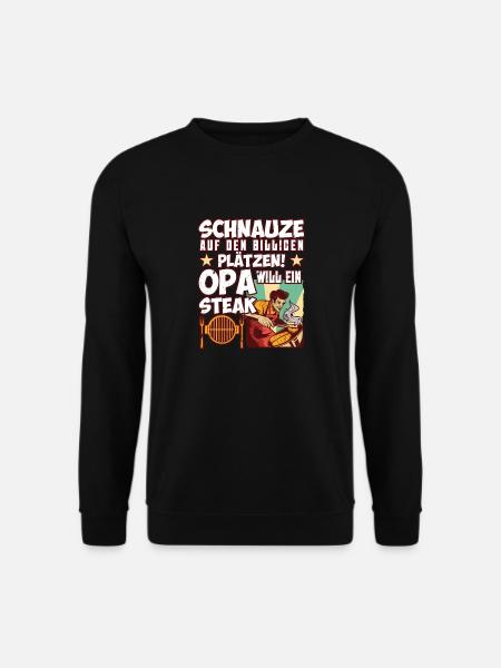 Opi SCHNAUZE AUF DEN BILLIGEN PLÄTZEN OPA WILL - Unisex Pullover - Schwarz