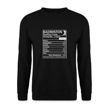 Badminton Shuttlecock - Unisex Sweatshirt - black - Front - Alina (178cm) & Michal (187cm)