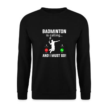 Badminton Shuttlecock - Unisex Sweatshirt - black - Front - Alina (178cm) & Michal (187cm)