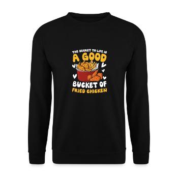 Good Bucket Of Fried Chicken für einen Chicken - Unisex Pullover - Schwarz - Vorne - Alina (178cm) & Michal (187cm)