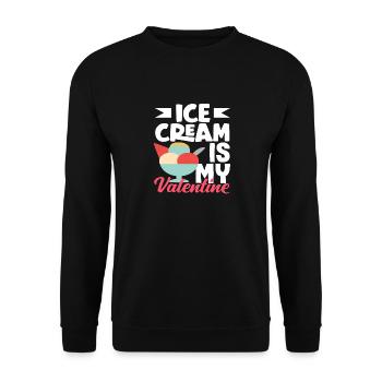 Amateur de glaces ma Saint-Valentin - Sweat-shirt Unisexe - noir - Devant - Alina (178cm) & Michal (187cm)