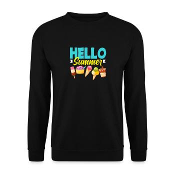 Hello Summer Cream Lover Design - Unisex Sweatshirt - black - Front - Alina (178cm) & Michal (187cm)