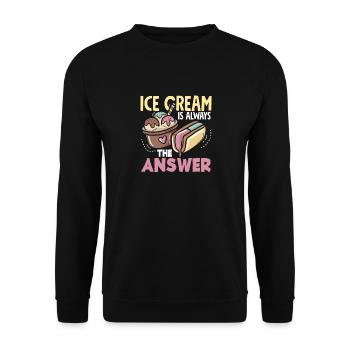 Amateur de crème glacée Répondre toujours - Sweat-shirt Unisexe - noir - Devant - Alina (178cm) & Michal (187cm)