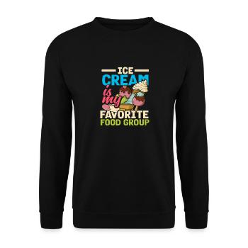 La crème glacée est ma saveur préférée - Sweat-shirt Unisexe - noir - Devant - Alina (178cm) & Michal (187cm)