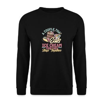 Couples d’amateurs de glaces profitant ensemble - Sweat-shirt Unisexe - noir - Devant - Alina (178cm) & Michal (187cm)