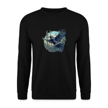 Crows Crow - Unisex Sweatshirt - black - Front - Alina (178cm) & Michal (187cm)