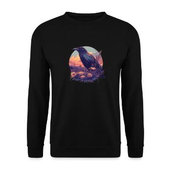 Crows Crow - Unisex Sweatshirt - black - Front - Alina (178cm) & Michal (187cm)