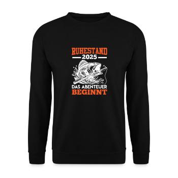 RUHESTAND 2025 DAS ABENTEUER BEGINNT Lustiges - Unisex Pullover - Schwarz - Vorne - Alina (178cm) & Michal (187cm)