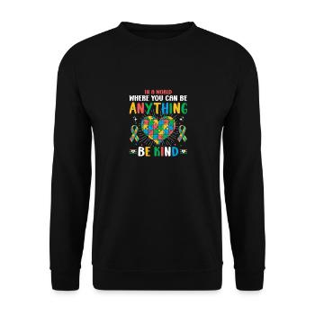 Autismus Autistisch - Unisex Pullover - Schwarz - Vorne - Alina (178cm) & Michal (187cm)