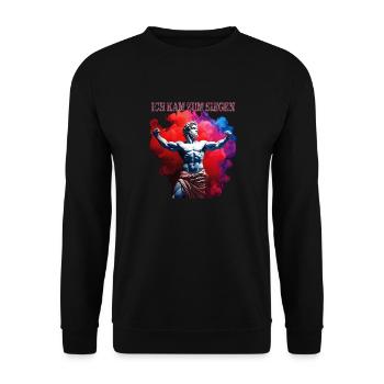 I CAME TO VICTORY - Unisex Sweatshirt - black - Front - Alina (178cm) & Michal (187cm)