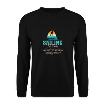 Sailing Boat Sailor - Unisex Sweatshirt - black - Front - Alina (178cm) & Michal (187cm)