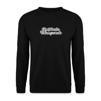 Butthole Whisperer - Unisex Sweatshirt - black - Front - Alina (178cm) & Michal (187cm)