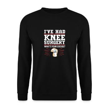 Knie Operation - Unisex Pullover - Schwarz - Vorne - Alina (178cm) & Michal (187cm)