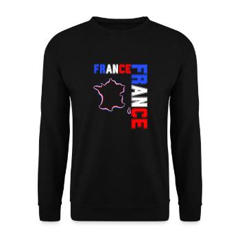 drapeau france cadeau, cadeau france drapeau - Sweat-shirt Unisexe - noir - Devant - Alina (178cm) & Michal (187cm)