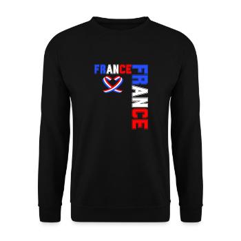 drapeau france cadeau, cadeau france drapeau - Sweat-shirt Unisexe - noir - Devant - Alina (178cm) & Michal (187cm)