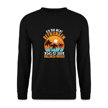Dein Mallorca Modus – ich bin nicht betrunken! - Unisex Pullover - Schwarz - Vorne - Alina (178cm) & Michal (187cm)