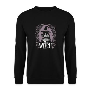 Magischer Spruch für starke Frauen - Unisex Pullover - Schwarz - Vorne - Alina (178cm) & Michal (187cm)