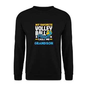 Mein Lieblings Volleyballspieler Nimmt Mich Enkel - Unisex Pullover - Schwarz - Vorne - Alina (178cm) & Michal (187cm)