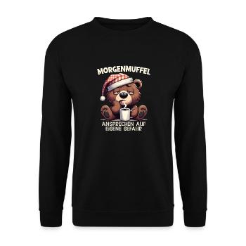 Approach morning grouches at your own risk - Unisex Sweatshirt - black - Front - Alina (178cm) & Michal (187cm)