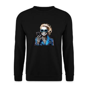 SMARTPHONE SKELETON FEMME - Sweat-shirt Unisexe - noir - Devant - Alina (178cm) & Michal (187cm)