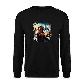 HIKING BOOT - Unisex Sweatshirt - black - Front - Alina (178cm) & Michal (187cm)
