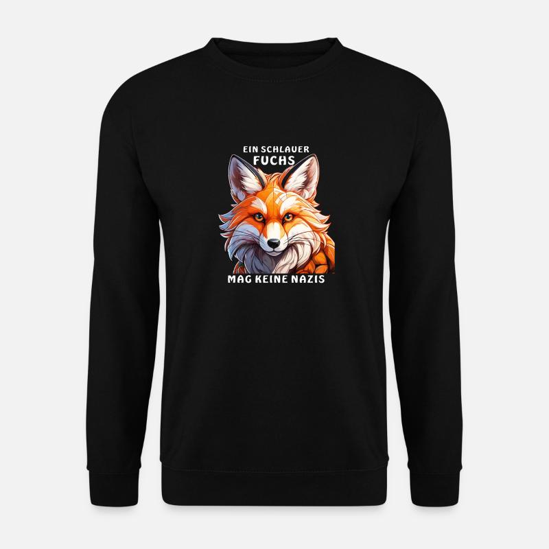 EIN SCHLAUER FUCHS MAG KEINE NAZIS - Unisex Pullover - Schwarz