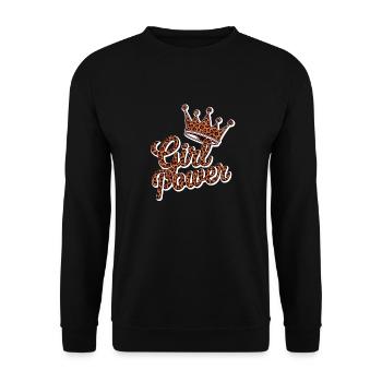 Girl Power - Power to the Strong and Courageous Woman - Unisex Sweatshirt - black - Front - Alina (178cm) & Michal (187cm)