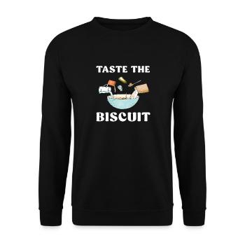 Taste The Biscuit Taste The Goodness - Unisex Sweatshirt - black - Front - Alina (178cm) & Michal (187cm)