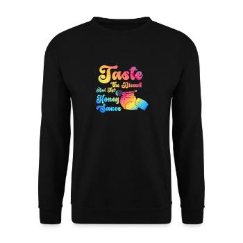 Taste The Biscuit Taste The Goodness - Unisex Sweatshirt - black - Front - Alina (178cm) & Michal (187cm)