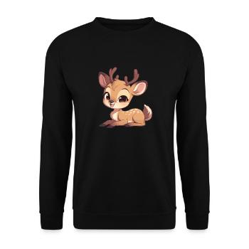 Cerf Cerf - Sweat-shirt Unisexe - noir - Devant - Alina (178cm) & Michal (187cm)