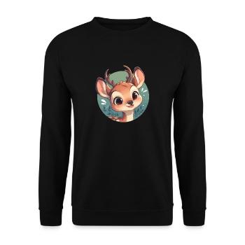 Cerf Cerf - Sweat-shirt Unisexe - noir - Devant - Alina (178cm) & Michal (187cm)